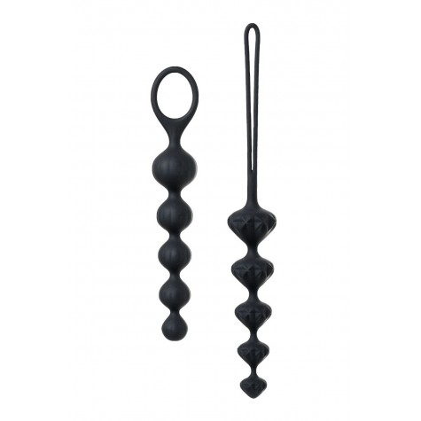 Набор из 2 чёрных анальных цепочек Satisfyer Beads