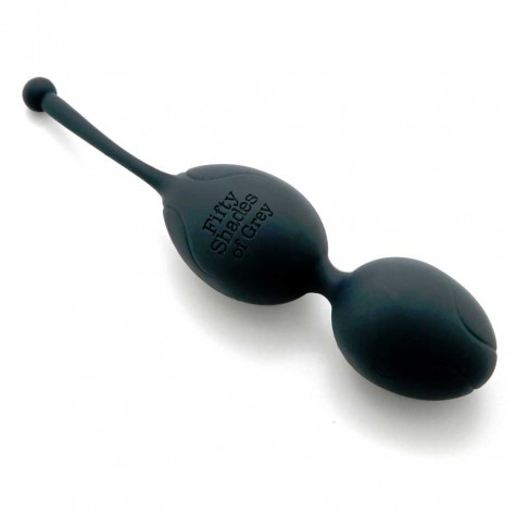 Черные вагинальные шарики со смещенным центром тяжести Silicone Ben Wa Balls